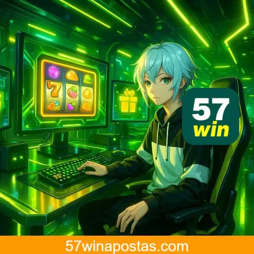 Imagem promovendo o app oficial da 57WIN para mobile