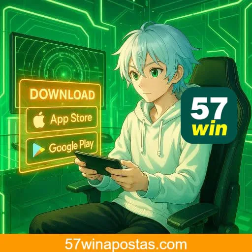 Banner destacando o app 57WIN disponível para baixar grátis