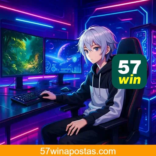 Imagem promovendo a página oficial da 57WIN no Facebook
