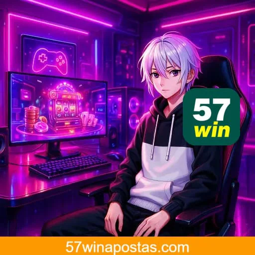Imagem ilustrativa mostrando a plataforma 57WIN com variedade de jogos online e provedores populares.