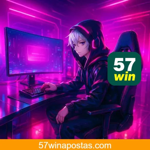 Imagem promovendo o canal oficial da 57WIN no Telegram